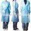 Wholesale AAMI Level 2 Non Woven Pp Pe Gowns Blue Yellow non sterile Full Back Knit Elastic Cuff  Disposable Isolation Gown