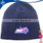 winter black thick beanie hat with custom design logo
