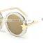 designer unique style fashionable full metal frame mirror round sunglasses with sun and star decoration