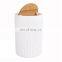 Latest Model Eco-friendly Household White Bathroom accessories Six-Pieces Bamboo and Plastic Hotel Bathroom Accessories Sets