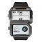 OULM HP3561 Men's Fashion&Casual Watch Japan Quartz Movement Leather Band Watch Compass Multiple Time Zone