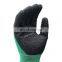 Green Polyester Latex Coated Work Gloves EN388 Gardening Working Gloves Manufacturer Grip And Grab Contractor Safety Work Gloves