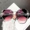2022 Wholesale New Arrivals Fashion Design Oversized Square Frame Women Diamond Crystal Sunglasses