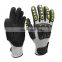 13G HPPE Liner Sandy Nitrile Coated TPR Anti Impact Work mechanic Cut Resistant Safety Gloves