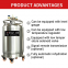 Stainless Steel Self-pressurized Liquid Nitrogen Tank Sample Storage Rehydration Tank