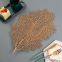 Stocked Coral Anti-slip PVC Leaf Shaped Gold Placemat For Decoration