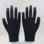 Black Polyester Knitted Black PU Palm Coated Safety Work Gloves Anti-static Comfortable Wearing Breathable