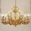 European Zinc Alloy Gold Crystal Candle Chandeliers Pendant Lights For Living Room