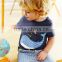 2016 Summer New Style Children Clothing Boy Pure Cotton Short Sleeve Whales Printing Coat Stripe Shorts 2pcs Suit