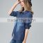 New Arrival Garment Factory Winter New Wholesale Popular Denim Jeans Shirts Blue Women Blouses