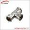 Food grade equal clamped pipe fitting tee
