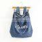 Factory Wholesale Cotton Denim Shopping Bag With Customized Logo