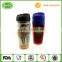 Promotion wholesales plastic double wall tumbler mug with paper insert with non-spill lid