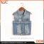Guangzhou OEM factory supplier blue sleeveless beaded denim ladies western tops