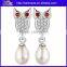 New ! Wholesale 925 Sterling Silver Diamond And Pearl Drop Earrings