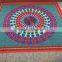 round mandala peocock prints bedthrows