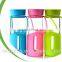 16 Oz. Glass Candy Color Water Bottle With Silicone Strap
