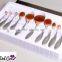 High quality 10pcs oval tooth makeup brushes set rose gold                        
                                                                                Supplier's Choice