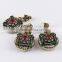 Turkish Jewellery !! Green Onyx & Red Onyx & White CZ 925 Sterling Silver Set With Brass, Silver Jewelry India, Silver Jewelry