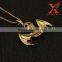 Stainless Steel Gold Plated Skull Death & S Head BAT Wing Men's Pendant