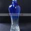 china promotional 480ml high quality hand made glass liquor bottle with pattern decaling