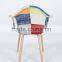 Patchwork fabric accent easy chair FW082B