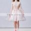 AR-40 Wholesale Elegant Short Mini Short Sleeve Appliques Pearl Ball Gown Bridesmaid Dress Lace 2016