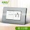European standard 1 single gang switch with 3 pin socket with brushed stainless