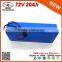 Big Power Cylindrical 26650 Cells 72V 20Ah Li Ion Battery 72V 20Ah Lithium Ion Battery Pack with 84V 2A Charger