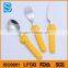 Food grade funny silicon handle knife fork spoon children cutlery set