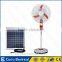 Foshan factory 12v 16" 15w ac dc powered solar fan solar camping fans