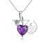 925 sterling silver lover's heart amthyest necklace fashion women necklace jewelry supplies 6360477