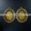 30*25mm Setting Size Brass Bronze Filigree Simple Oval Bezel Tray DIY Pendant Charm Supplies 1421080