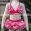Baby girls kids hot pink chevron two piece swimwear swimsuit for baby girls