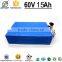  golden member 2.0 A charger 16s 15amp BMS PVC 1500mah lithium 60v electric bike battery for bike