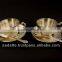 New design silver plated gift item beautiful hand carved high quality cup plates tea set