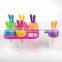 Friendly plastic Ice Pop Molds for Frozen Fruit Popsicles
