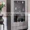 C107 luxury modern bookcase wine display cabinet with tempered glass