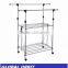 Adjustable rolling clothes rack with two shelf