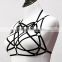 Erotic women black strappy body cage net bra