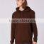 Wholesale Men Pullover Plain Oversized Classic Fit Brushed Cotton Drawstrings Hoodie Brown With Front Pocket