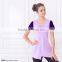 Latest design rhinestone women fitness short sleeves(2 COLORS)