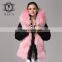 American Pink Fur Parka Ladies Winter Wear, Long Sleeve Fashion Jacket Woman