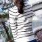 Winter good quality fashion slim fit custom cotton striped pattern long sleeve knitted pullover sweaters women direct factory