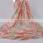 custom new style fringe india voile scarf small flower infinity print voile scarf
