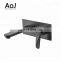 Commercial Wall Mounted Vanity Mixer Tap Black Washing Basin Faucet
