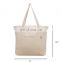 Heavy Duty Cotton Canvas Tote Bag Women's for Grocery, Shopping, Book Bag, Large bag with Outer Pocket and ZIPPER Closure