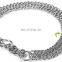 Adjustable chrome three-row chain pet collar dog collar