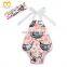 Unique Baby Backless Animal Printed Pompom Jumpsuit Funny Newborn Cheap Clothing Wholesale Girls Cute Pompom Rompers.