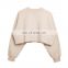 Custom logo Long Sleeve bulk blank Women Blank Cropped Top  Hooded sweater